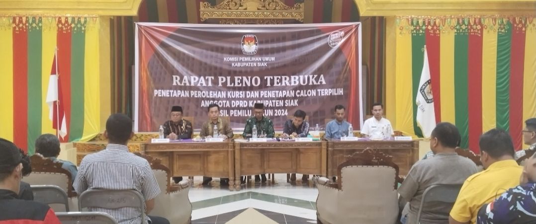 KPU Siak Tetapkan Perolehan Kursi Partai Politik dan Nama Anggota DPRD Siak Terpilih Periode 2024-2029