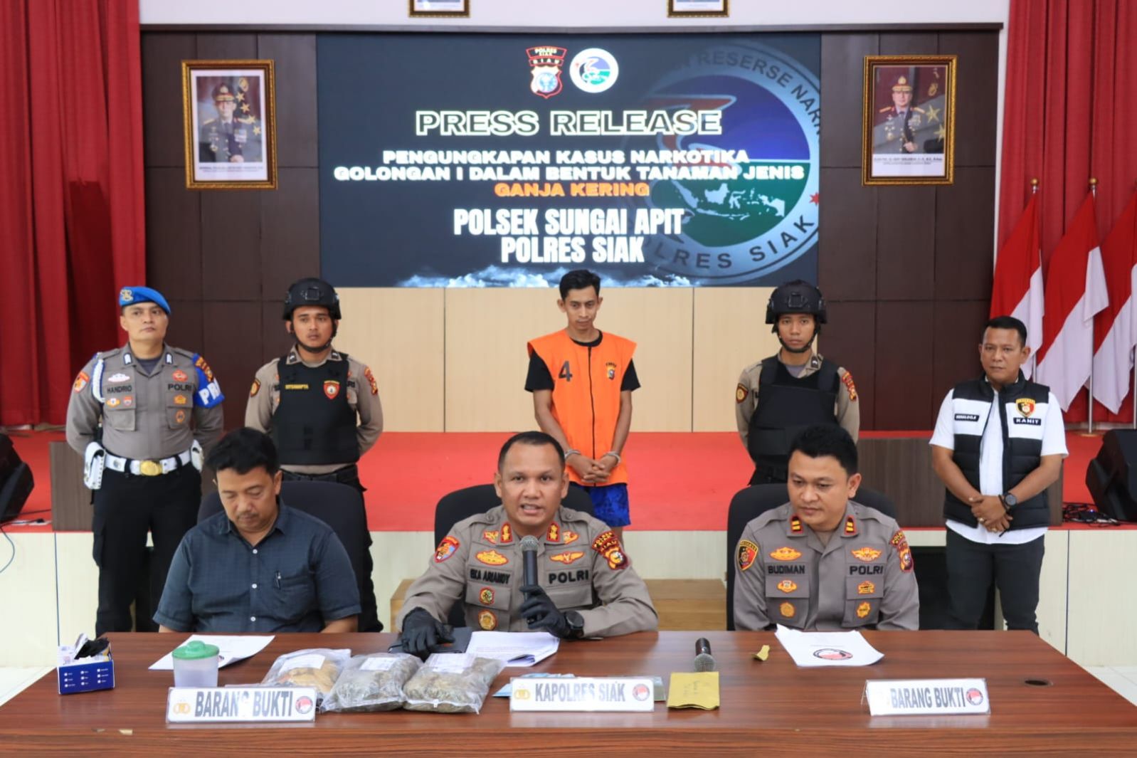 Polres Siak Tangkap Pengedar Narkoba di Sungai Apit, 2,2 Kilogram Ganja Diamankan